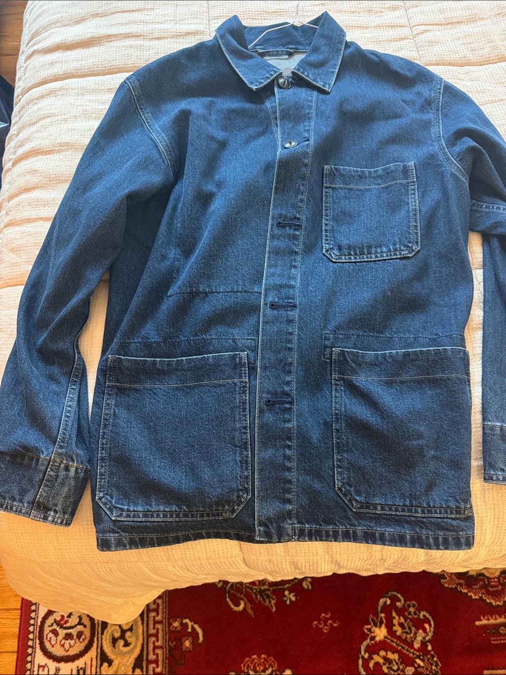 Uniqlo Men's Dark Blue Denim Chore Jacket